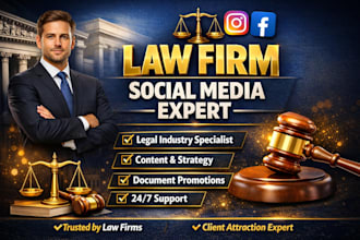 be your law firm, lawyer, attorney, document signing social media manager expert