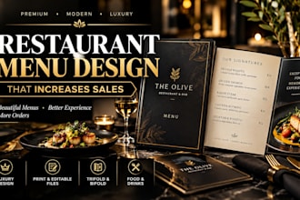 design a premium modern luxury restaurant menu that increases sales