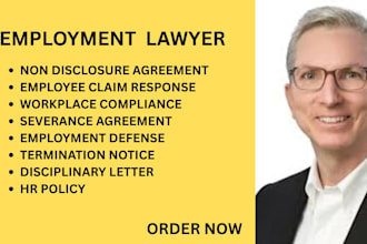 draft termination notices, HR policies, nda and employment defense documents