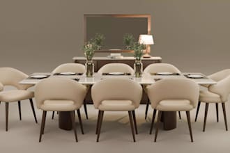 do professional 3d dining furniture design realistic 3d chair interior furniture