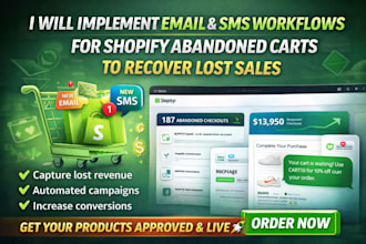 implement email and sms workflow for shopify abandoned cart to recover lost sale