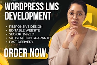 build lms online educational website, elearning website, wordpress lms website