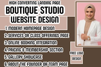 boutique studio website yoga studio website pilates studio website beauty studio