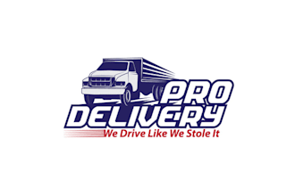 create a fast moving stake bed truck logo