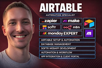 setup airtable, airtable automation softr airtable database softr client portal