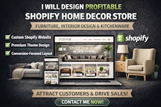 home decor shopify store furniture interior design kitchenware bed chair website