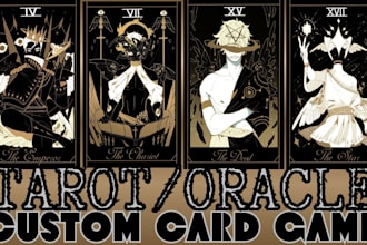 dark tarot  oracle card illustration for games and card game design