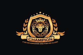 design amazing champion award theme logo