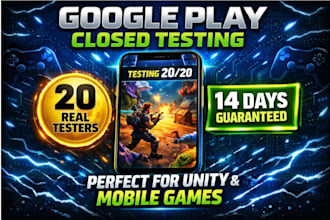 provide 20 testers for google play closed testing