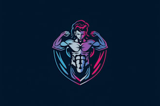design a premium fitness logo for your gym or health brand