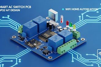 design smart ac switch iot pcb with esp32 wifi relay home automation