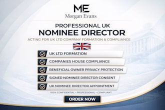 act as professional nominee director for UK company formation, offshore company
