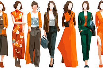 draw a fashion or editorial illustration, sketch, commercial concept