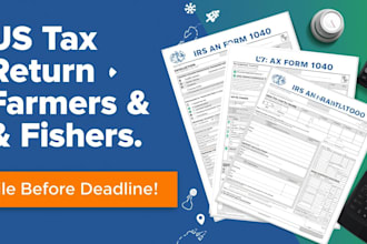 file your 1040 US tax return, schedule a, c, se, form 8812 for farmers