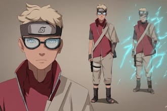 draw you or your oc in naruto boruto style drawing