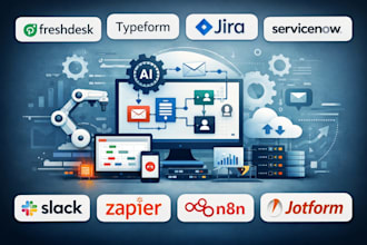 setup freshdesk typeform jotform jira servicenow slack zapier ai automation n8n
