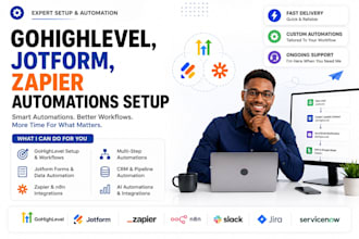 set gohighlevel typeform jotform jira servicenow slack zapier ai automation n8n