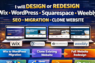 design weebly wix, wordpress, squarespace, weebly seo, migration clone website