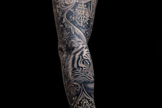 professionally design your sleeve tattoo, chest tattoo