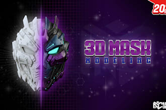 design high quality 3d cosplay mask or helmet for 3d printing
