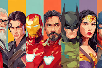 draw a superhero pop art portrait