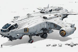 create spaceship concept art for you