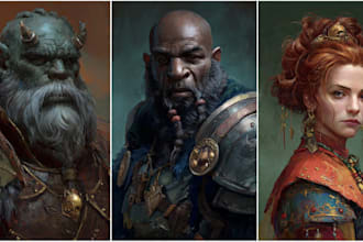 draw an unusual fantasy portrait for you