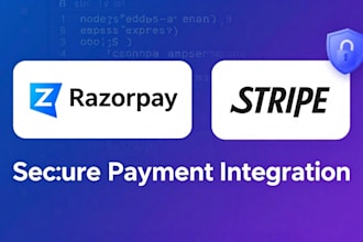 integrate stripe or razorpay payment gateway in your web app
