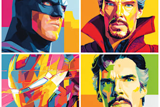 design an amazing superhero pop art