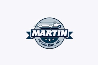 create a speeding fuel truck logo for martin petroleum