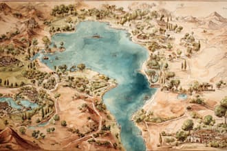 create a custom wedding map watercolor style