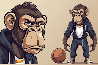 design a unique cartoon mascot logo