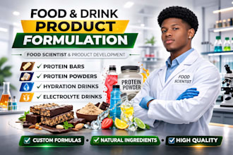 formulate food products, protein bars, powders, hydration, electrolyte drinks