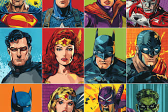design an amazing superhero pop art