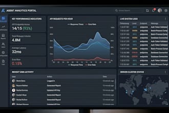 develop full stack web app dashboard with real time data