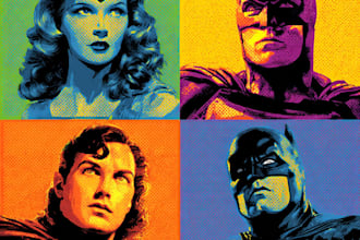 design an amazing superhero pop art