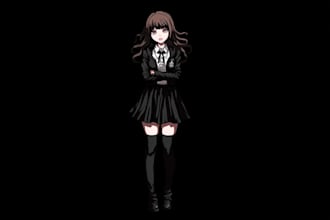 create marvelous danganronpa style character illustration
