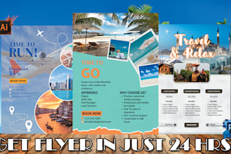 design professional travel flyer, tour and travel poster