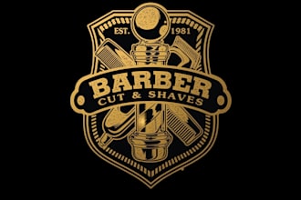 create barber shop or hair salon logo for your business