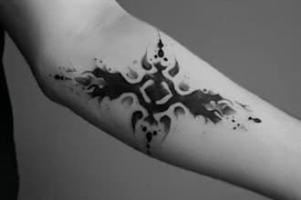 custom an abstract black tattoo design