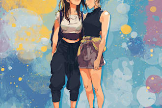 draw a stunning watercolor friendship portrait