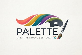 design a creative and unique palette logo for your brand