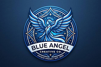 design a stunning and unique blue angel logo