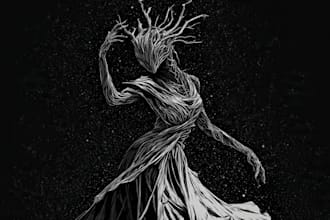 create dark art illustration
