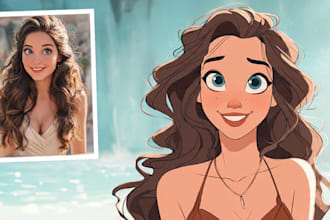 do cute disney cartoon portrait