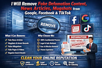 remove bad content, articles, mugshots from google search under dmca