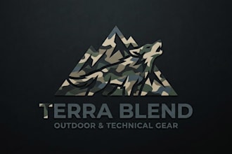design a unique and bold camouflage logo for your brand