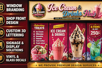 create amazing and attractive shop front or storefront window vinyl graphics