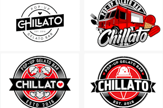 design professional gelato bar logo