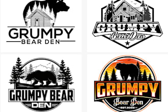 design awesome grumpy bear logo